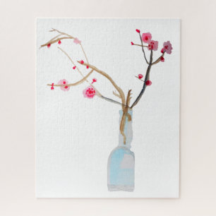 Puzzle Aquarelle sakura fleurs de cerisier rose