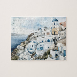 Puzzle Aquarelle Santorin Grèce