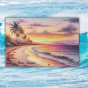 Puzzle Aquarelle Sketch Maui Hawaii Coloré  