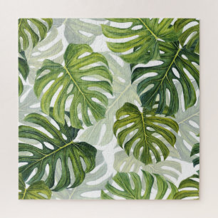 Puzzle Aquarelle tropicale de Monstera verte
