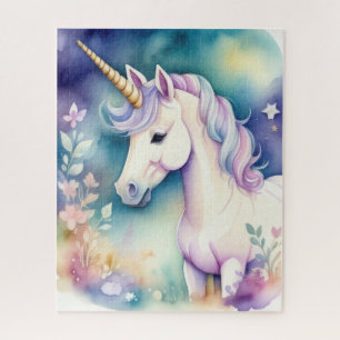 Puzzle Aquarelle Unicorne dans les Pastels doux