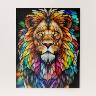 Puzzle Aquarelle Verre verni Style Lion