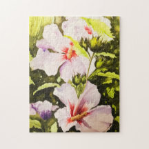 Aquarelle Vintage de la végétation florale blanche