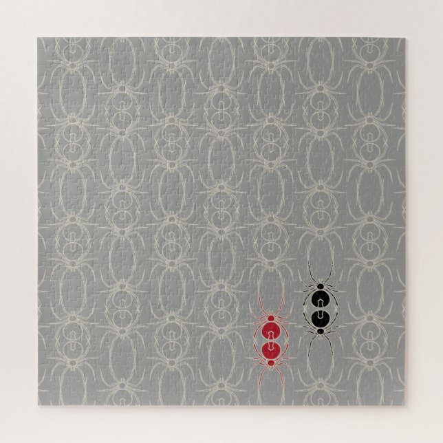 Puzzle Araignées - Gris fantôme et Blanc osseux (Vertical)