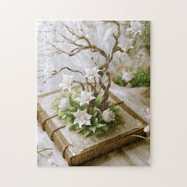 Puzzle Arbre à fleurs qui pousse à partir d'un livre (Vertical)