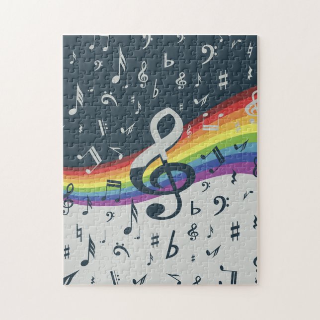 Puzzle Arbre Clé Vague Couleurs Arc-en-ciel (Vertical)