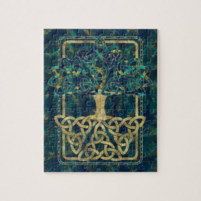 Puzzle Arbre de la vie - Yggdrasil avec des symboles de (Vertical)