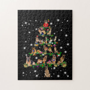 Puzzle Arbre De Noël Allemand Couvert D'Une Lampe De poch