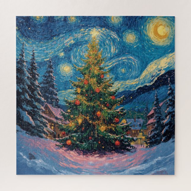 Puzzle Arbre de Noël brillant (Vertical)