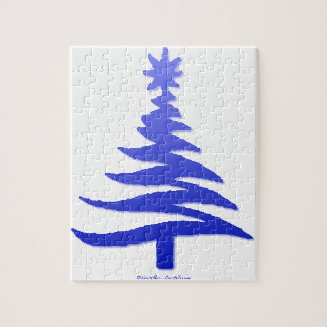 Puzzle Arbre de Noël Cobalt bleu (Vertical)