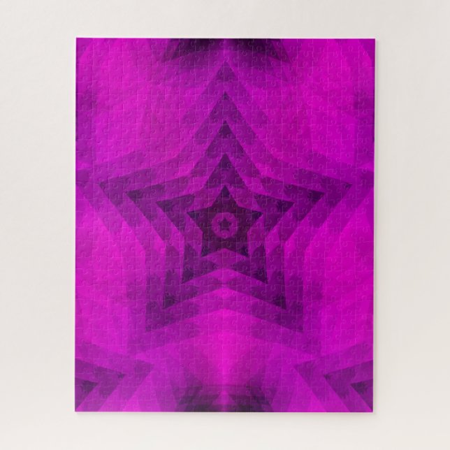 Puzzle Arbre de Noël Silhouette & Étoile violette Dégradé (Vertical)