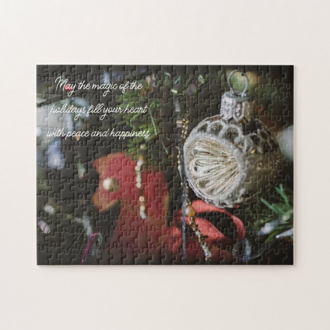 Puzzle Arbre de Noël sombre et rétro (Horizontal)