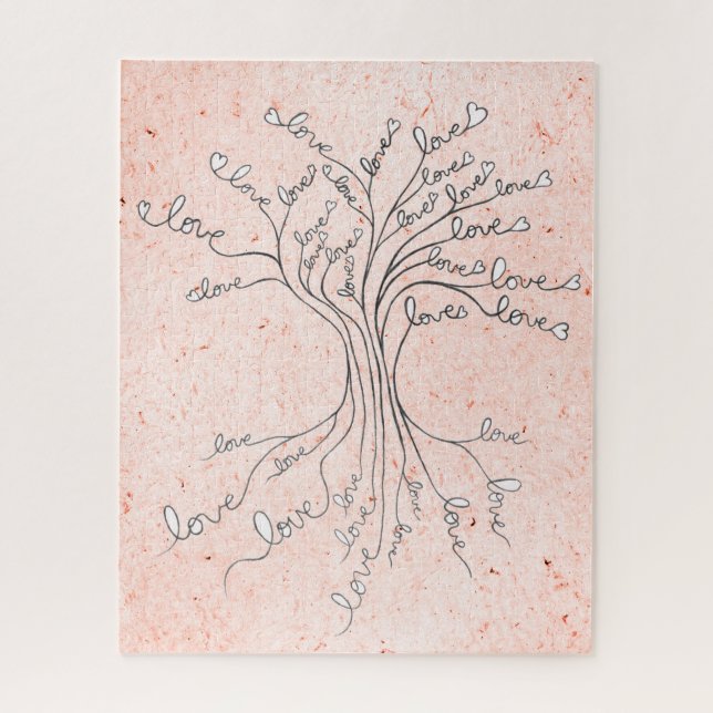 Puzzle Arbre de vie avec des coeurs significatif et diffi (Vertical)