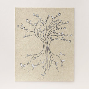 Puzzle Arbre de vie avec des coeurs significatif et diffi