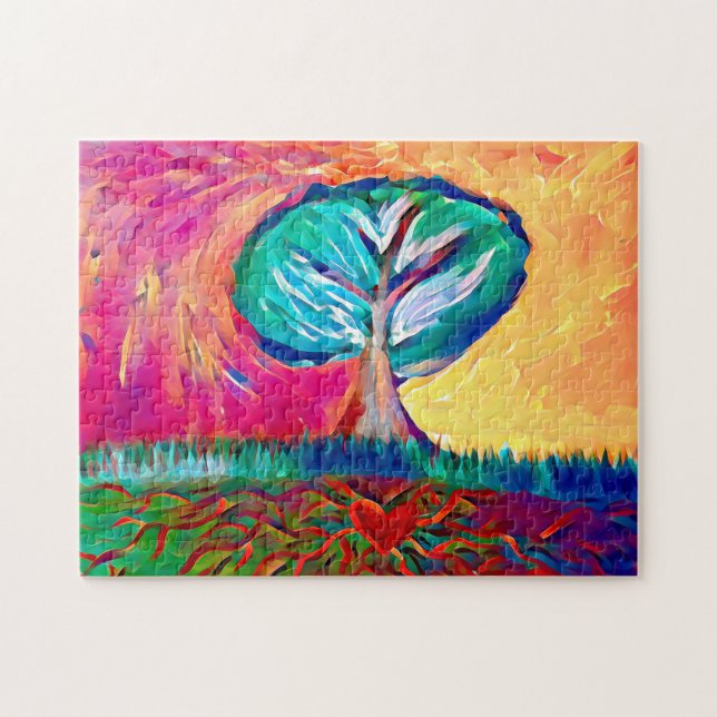 Puzzle Arbre de vie | Couleur personnalisée (Horizontal)