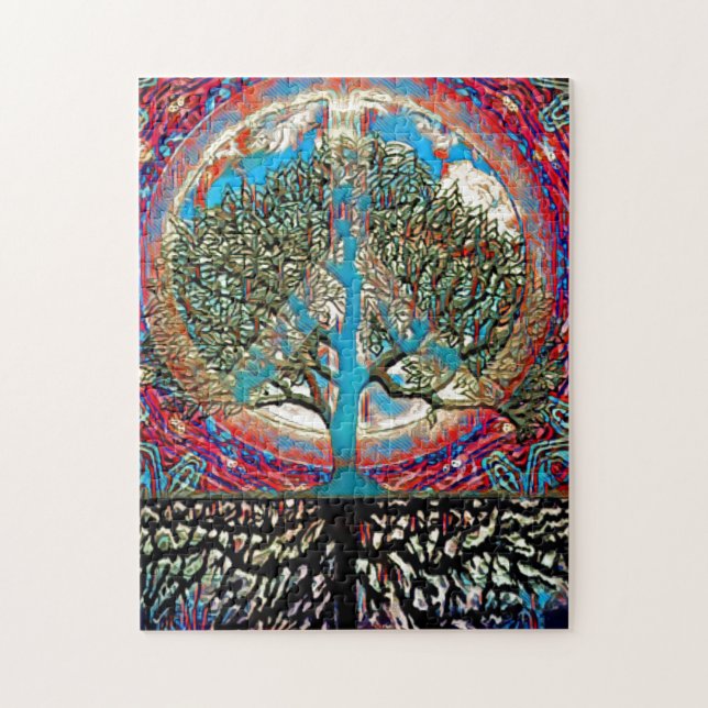Puzzle Arbre de vie de la paix mondiale (Vertical)