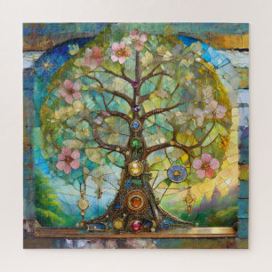 Puzzle Arbre de Vie Fleurissant des 7 Chakras