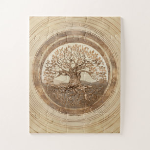 Puzzle Arbre de vie - Yggdrasil Pastel Gold