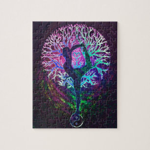 Puzzle Arbre de yoga Paix Arc-en-ciel