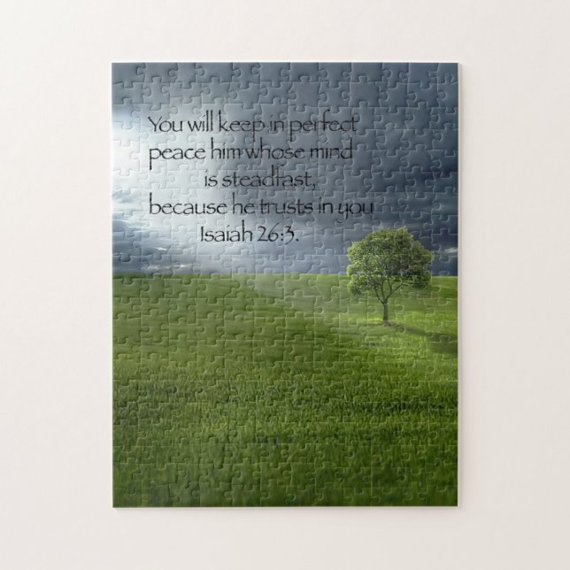 Puzzle Arbre Lone Sunshine Bible chrétienne Verse (Vertical)
