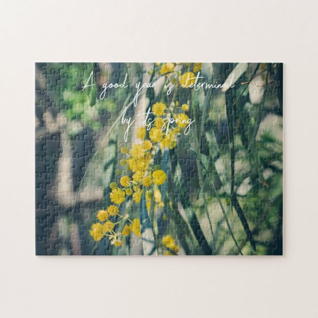 Puzzle Arbre Mimosa aux fleurs jaunes (Horizontal)