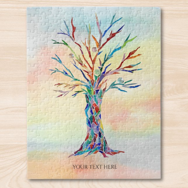 Puzzle Arbre mosaïque de texte personnalisé (Créateur téléchargé)