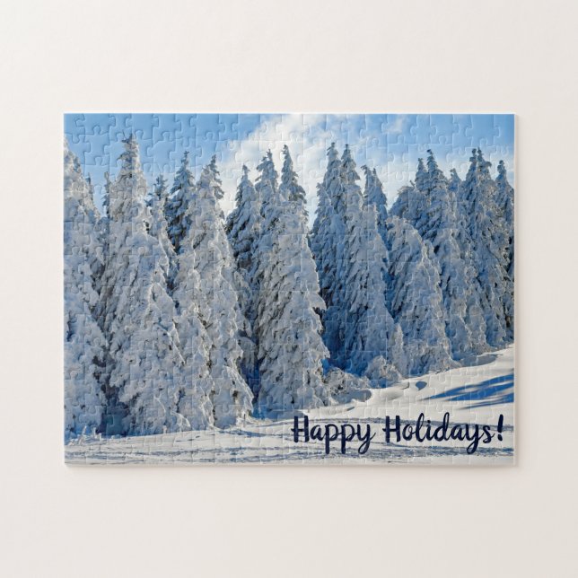 Puzzle Arbres couverts de neige hiver (Horizontal)