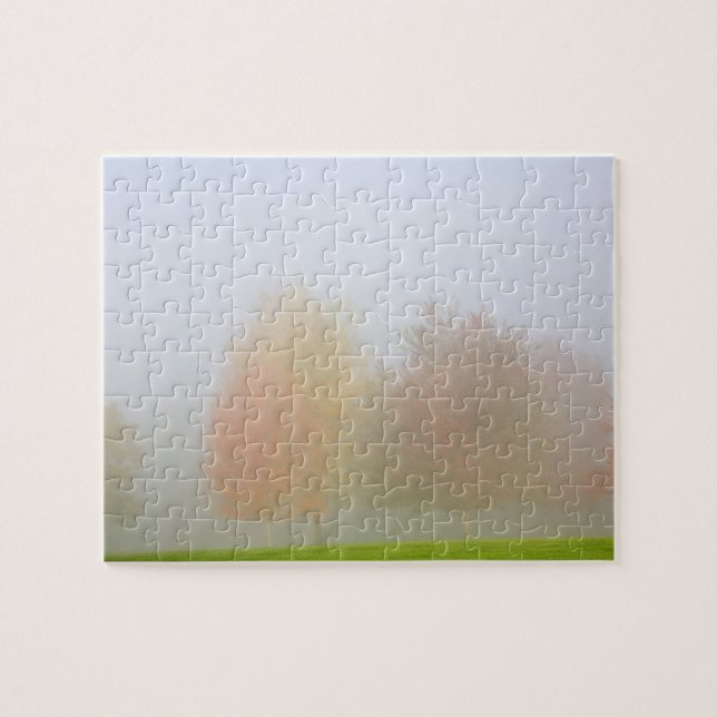 Puzzle Arbres de chute enveloppés en brume (Horizontal)