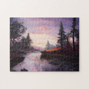 Puzzle Arbres Eau Paysage Nuages Herbes