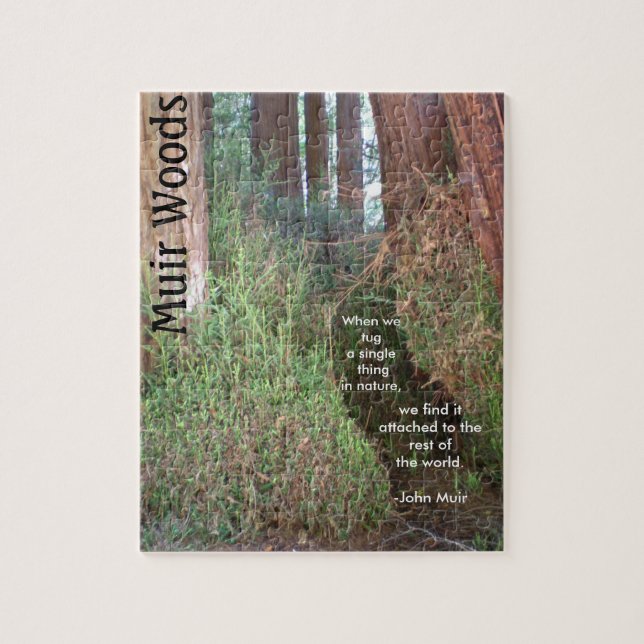 Puzzle Arbres en bois de Muir avec la citation (Vertical)