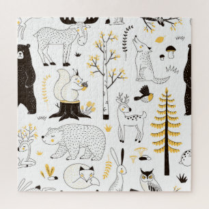 Puzzle Arbres forestiers d'automne Motif Feuille