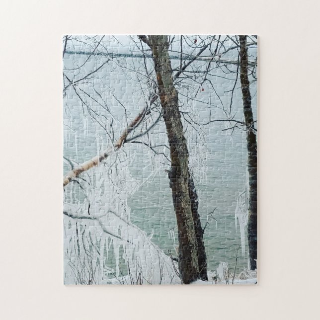 Puzzle Arbres glacés sur le lac Supérieur (Vertical)