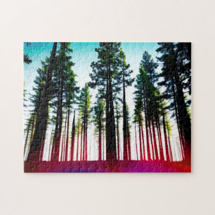 Puzzle Arbres verts Abstraits sous un soleil chaud