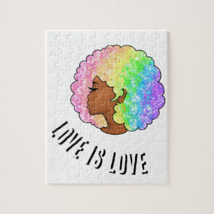 Puzzle arc-en-ciel afro LGBTQ amour amour amour fierté fi