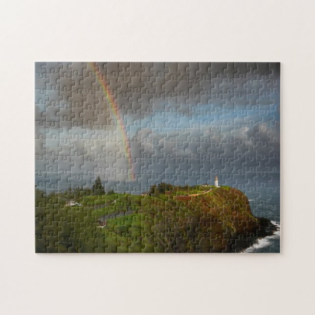 Puzzle Arc-en-ciel au-dessus de phare de Kilauea sur (Horizontal)