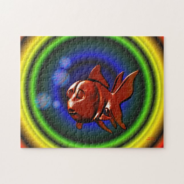 Puzzle Arc-en-ciel Huiles d'or Abstraites (Horizontal)