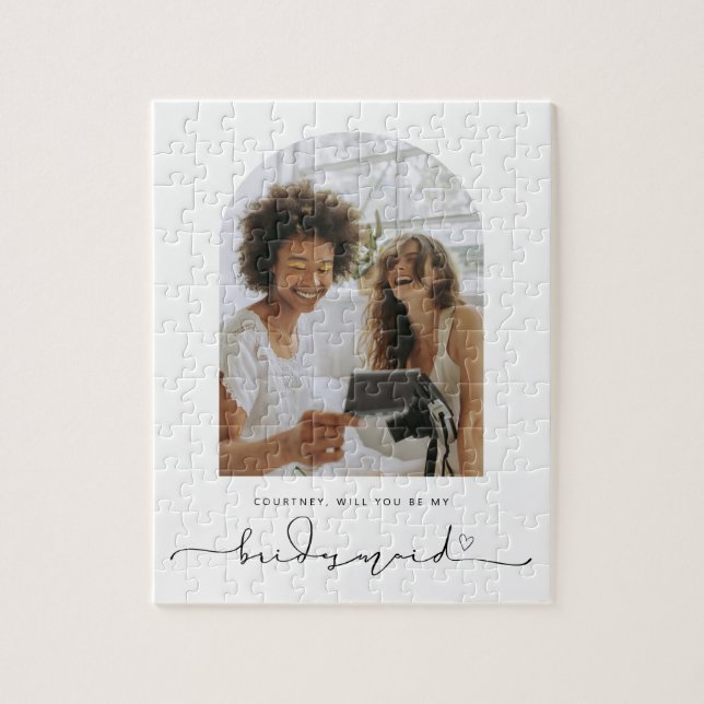 Puzzle Arch Will You be my Bridesmaid (Vertical)