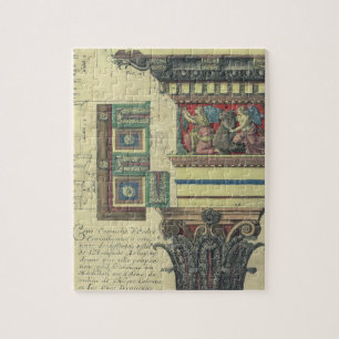 Puzzle Architecture Ancienne, Colonne avec Moulure de Cor
