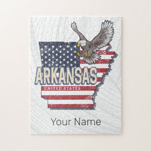 Puzzle Arkansas États-Unis Carte Retro Vintage USA