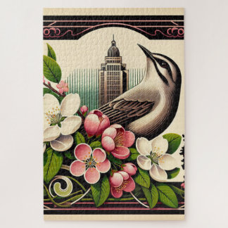 Puzzle Arkansas Willow Ptarmigan Oiseaux et fleurs