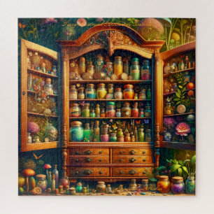 Puzzle Armoire pothécaire fée plateau d'herbier magique
