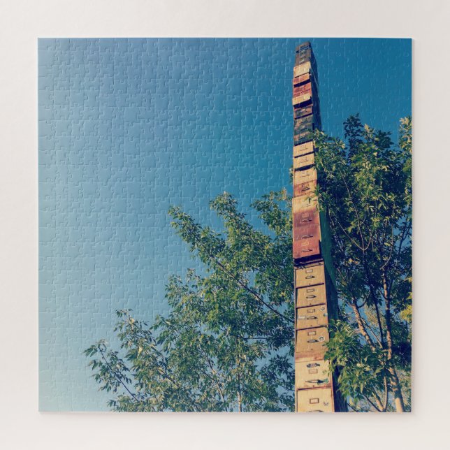 Puzzle armoires de rangement empilées dans le vermont bur (Vertical)