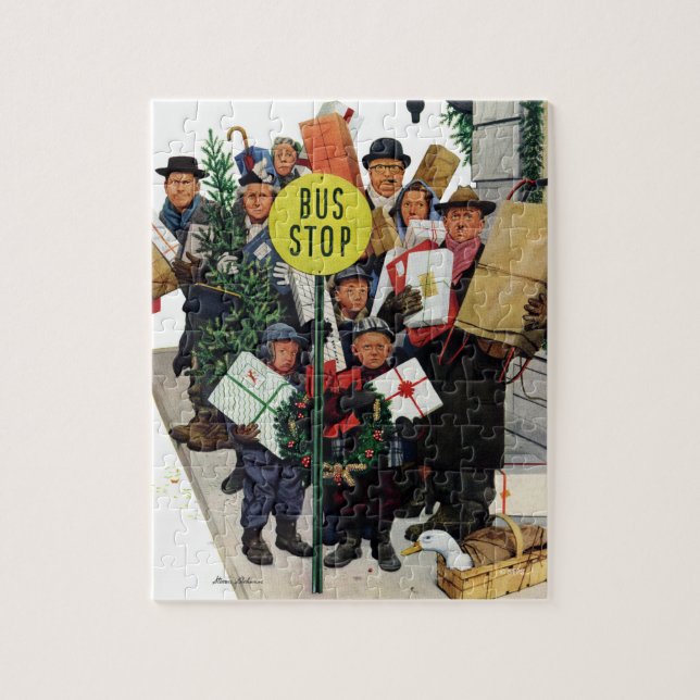 Puzzle Arrêt de bus à Noël (Vertical)