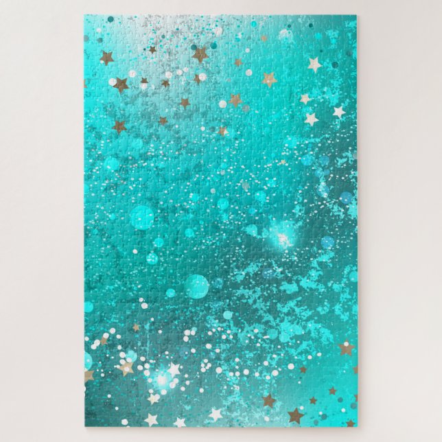 Puzzle Arrière - plan à huile Turquoise de la menthe (Vertical)