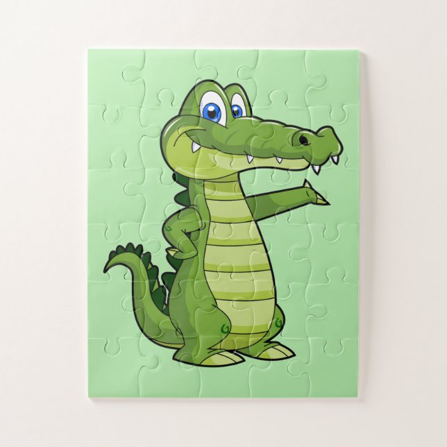 Puzzle Arrière - plan d'alligator de dessin animé (Vertical)
