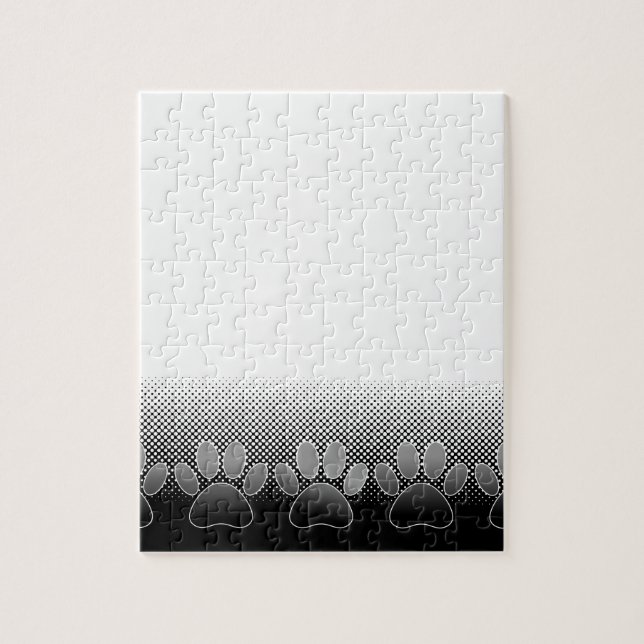 Puzzle Arrière - plan de dégradé de pattes noir et blanc (Vertical)