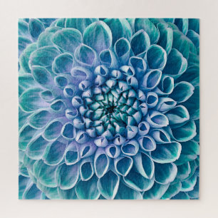 Puzzle Arrière - plan de macro à fleurs turquoise Dahlia