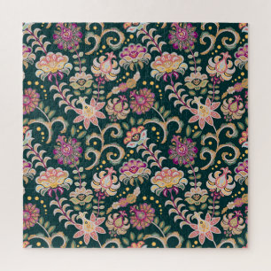 Puzzle Arrière - plan floral rose foncé
