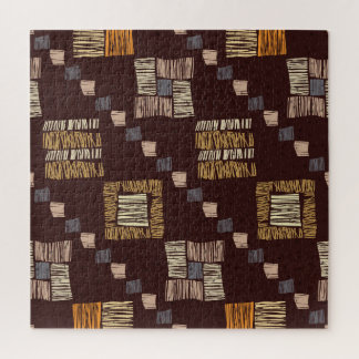 Puzzle Arrière - plan tribal ethnique Brown géométrique