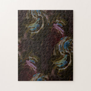 Puzzle Art Abstrait atomique noir